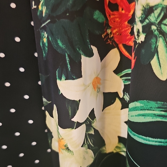 JeannieMai x I.N.C Floral/ Polka Dot Long Kimono - Picture 3 of 5